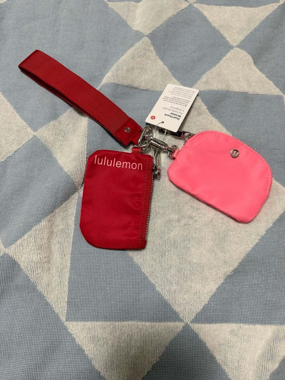 Lululemon Dual Pouch Wristlet Red and Hot Pink